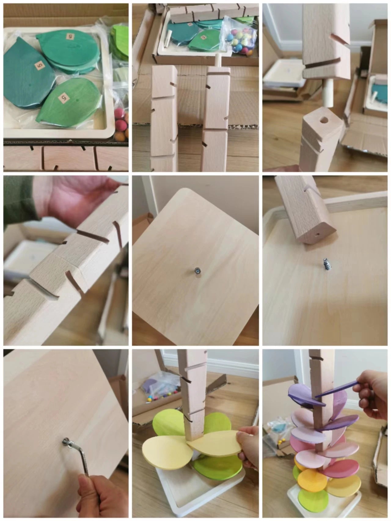 Rainbow Music Sounding Tree Wooden Marble Run – Educational Toy for Kids 4-12