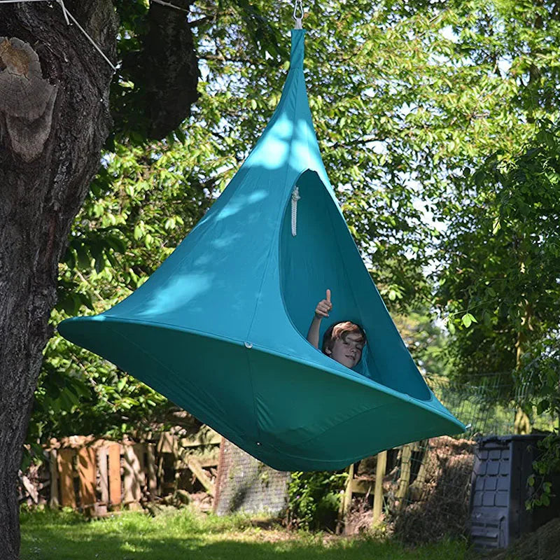Double Cacoon Hanging Chair – Waterproof Outdoor Hammock Tent for Kids & Adults | 80KG Weight Capacity + Hanging Kit