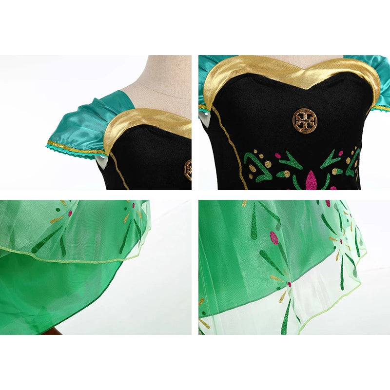 Frozen Anna costume, Disney princess dress, kids princess costume, Frozen dress for girls, Disney Anna dress, girls birthday party dress, Halloween princess costume, Frozen Elsa Anna costume, girls party dress, Disney princess gown