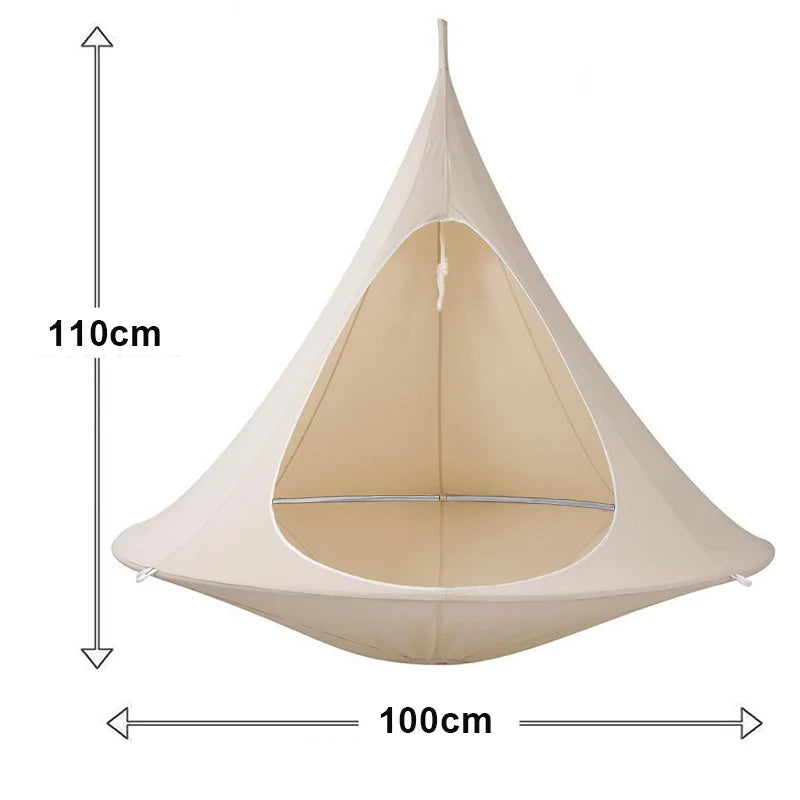 Double Cacoon Hanging Chair – Waterproof Outdoor Hammock Tent for Kids & Adults | 80KG Weight Capacity + Hanging Kit