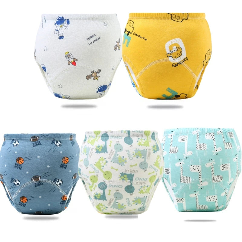 Potty training pack, training panties, training briefs, potty training underwear, reusable training pants, cotton training panties, eco-friendly potty training, absorbent toddler underwear, buy 4 get 5 deal, training underwear set, toddler potty training kit, leakproof training panties