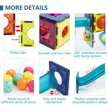 42pcs STEM magnetic tiles for kids, PVC building blocks toy, educational magnetic construction toy, colorful family toy for children, fun playtime toy for 3+