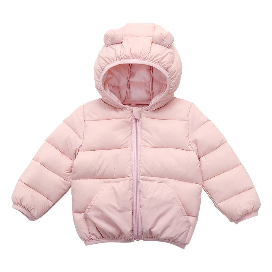 Kids Hooded Down Jacket – Autumn & Winter Unisex Coat (Ages 1-6)