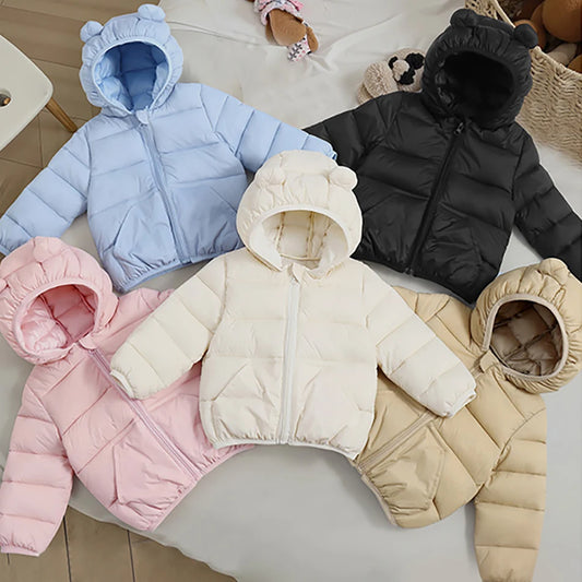 Kids Hooded Down Jacket – Autumn & Winter Unisex Coat (Ages 1-6)
