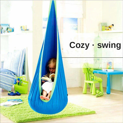 Kids Hanging Pod Swing Chair – Indoor & Outdoor Hammock Seat with Inflatable Cushion (Ages 3+)