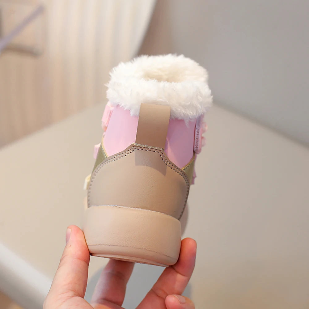 Pmwrun Kids Snow Boots – Waterproof Winter Shoes with Plush Lining &amp; Anti-Slip Sole