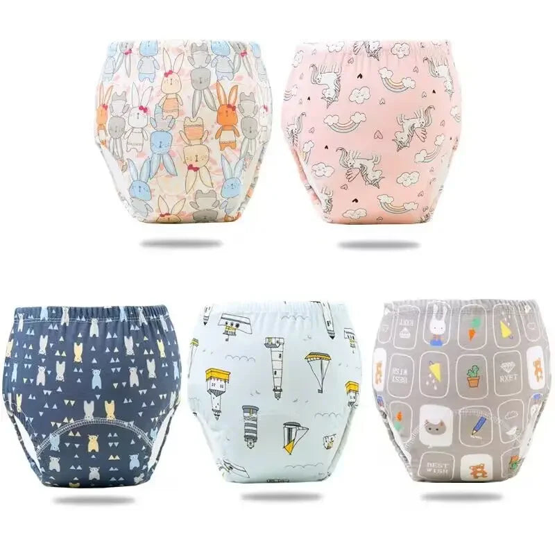Potty training pack, training panties, training briefs, potty training underwear, reusable training pants, cotton training panties, eco-friendly potty training, absorbent toddler underwear, buy 4 get 5 deal, training underwear set, toddler potty training kit, leakproof training panties