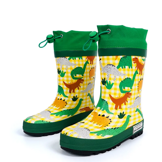 kids dinosaur rain boots, waterproof lace-up boots children, rubber rain boots for boys, rubber rain boots for girls, unisex kids rain boots, cartoon animal rain boots, waterproof outdoor shoes kids, anti-slip rain boots children, warm lined kids rain boots, cute rain boots with prints, toddler dinosaur waterproof shoes, lace-up waterproof boots kids, colorful kids rain boots, garden play waterproof boots, durable rubber rain boots
