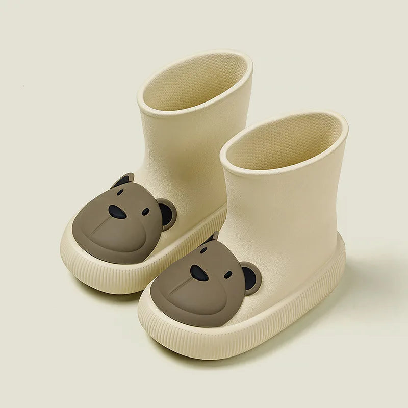 Cheerful Mario Kids’ Waterproof Rain Boots – Fun Animal Print Wellies