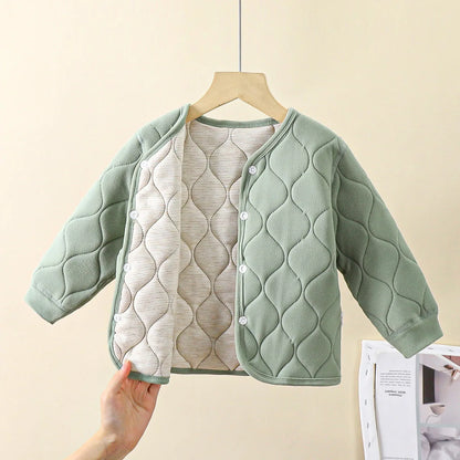 Kids Knit Single-Breasted Jacket – Casual Unisex Outerwear (Ages 3-6)