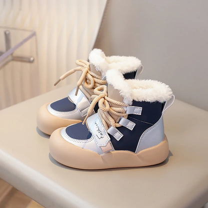 Pmwrun Kids Snow Boots – Waterproof Winter Shoes with Plush Lining &amp; Anti-Slip Sole