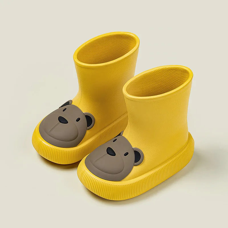 Cheerful Mario Kids’ Waterproof Rain Boots – Fun Animal Print Wellies
