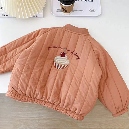 Toddler Baby Boys & Girls Cotton Fleece Jacket – Spring Autumn Long Sleeve Kids Coat 1-7Y