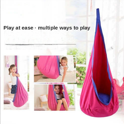 Kids Hanging Pod Swing Chair – Indoor & Outdoor Hammock Seat with Inflatable Cushion (Ages 3+)