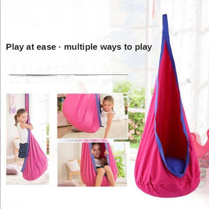 Kids Hanging Pod Swing Chair – Indoor & Outdoor Hammock Seat with Inflatable Cushion (Ages 3+)