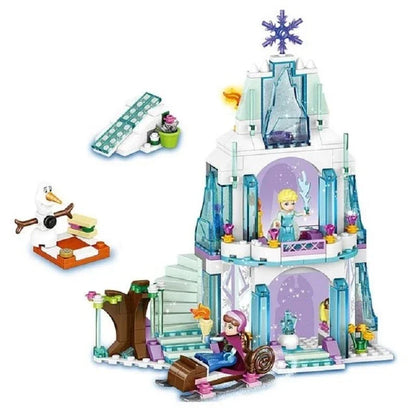 Frozen princess castle building blocks, Elsa ice castle toy, Disney Frozen castle set, DIY princess magic castle, kids building blocks set, Christmas gift for Frozen fans, birthday present for girls, educational construction toy, compatible Elsa castle building bricks