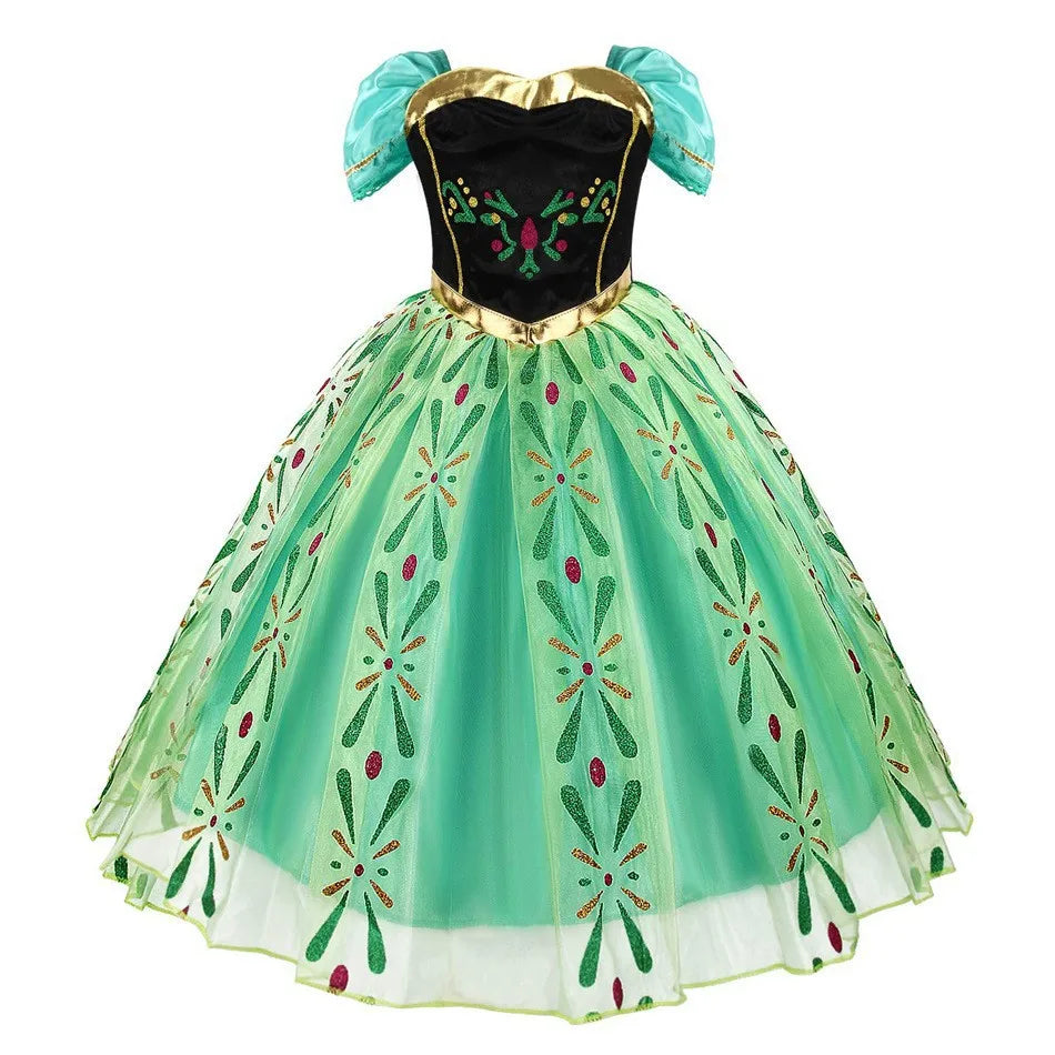 Frozen Anna costume, Disney princess dress, kids princess costume, Frozen dress for girls, Disney Anna dress, girls birthday party dress, Halloween princess costume, Frozen Elsa Anna costume, girls party dress, Disney princess gown