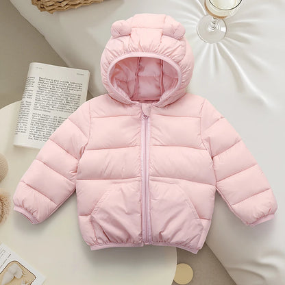 Kids Hooded Down Jacket – Autumn & Winter Unisex Coat (Ages 1-6)