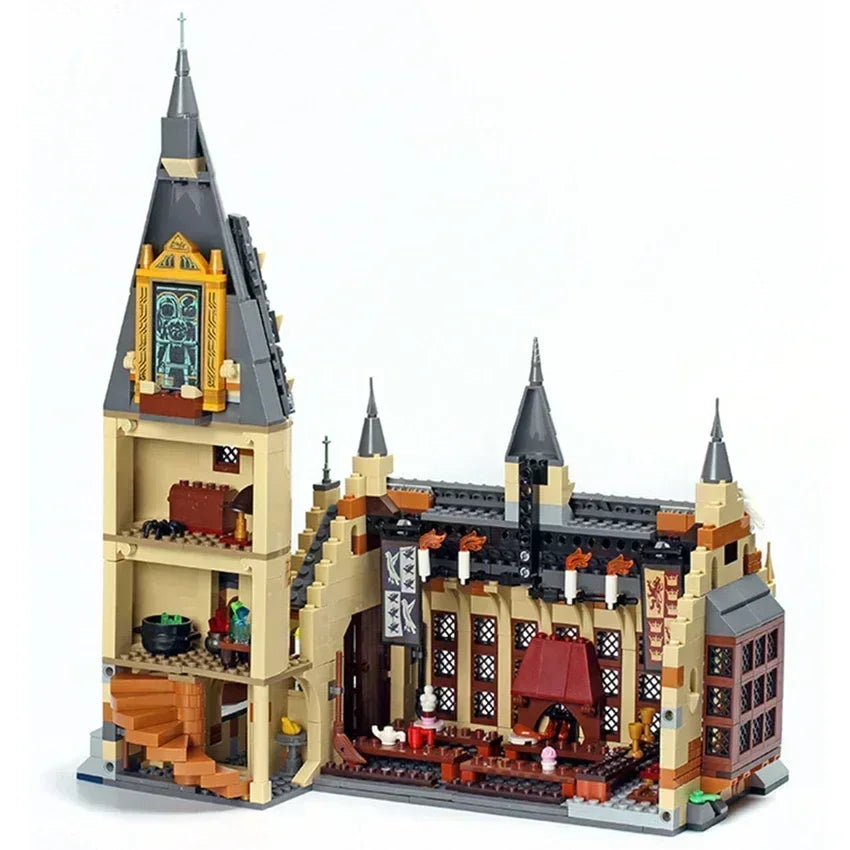 Great Hall castle building blocks, DIY model bricks for kids, compatible 75954 castle set, movie-inspired building toys, educational brick toys, fantasy castle construction set, kids birthday gift building blocks, Christmas gift for builders, collectible brick castle set