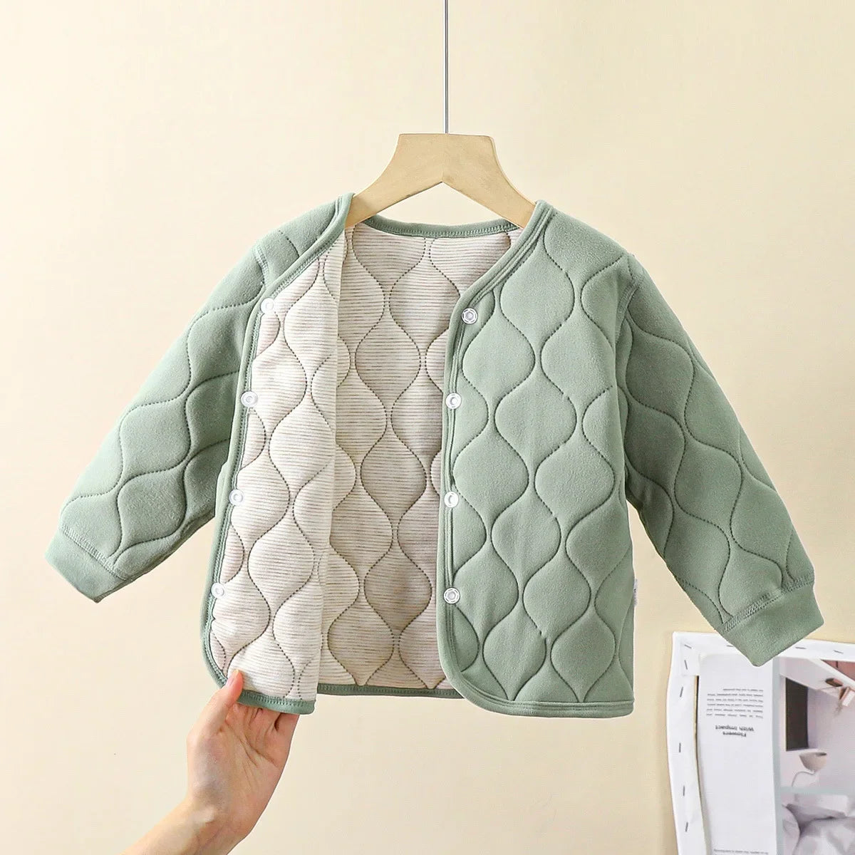 Kids Knit Single-Breasted Jacket – Casual Unisex Outerwear (Ages 3-6)