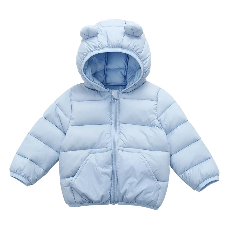 Kids Hooded Down Jacket – Autumn & Winter Unisex Coat (Ages 1-6)