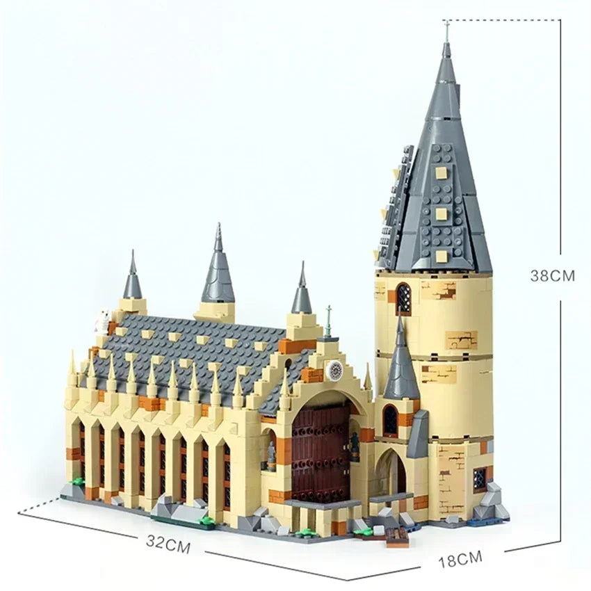 Great Hall castle building blocks, DIY model bricks for kids, compatible 75954 castle set, movie-inspired building toys, educational brick toys, fantasy castle construction set, kids birthday gift building blocks, Christmas gift for builders, collectible brick castle set