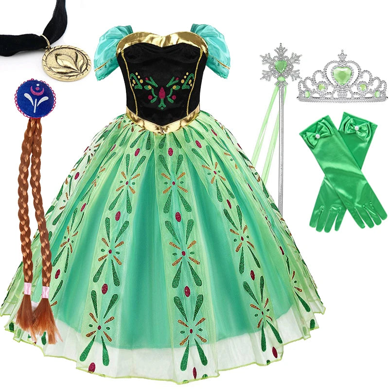 Frozen Anna costume, Disney princess dress, kids princess costume, Frozen dress for girls, Disney Anna dress, girls birthday party dress, Halloween princess costume, Frozen Elsa Anna costume, girls party dress, Disney princess gown