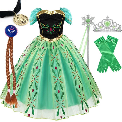 Frozen Anna costume, Disney princess dress, kids princess costume, Frozen dress for girls, Disney Anna dress, girls birthday party dress, Halloween princess costume, Frozen Elsa Anna costume, girls party dress, Disney princess gown