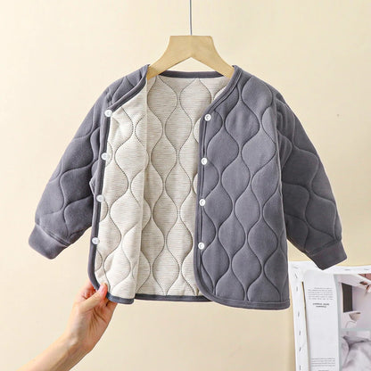 Kids Knit Single-Breasted Jacket – Casual Unisex Outerwear (Ages 3-6)
