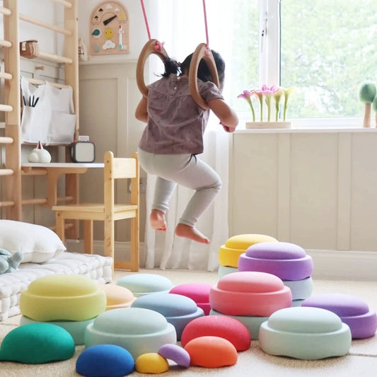ensory stepping stones for kids, kids balance stepping stones, coordination training toy, motor skills development for toddlers, stepping stones for kids play, indoor and outdoor balance toy, agility training for children, preschool sensory play equipment, Montessori balance toy, interactive play for toddlers