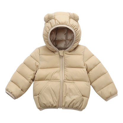Kids Hooded Down Jacket – Autumn & Winter Unisex Coat (Ages 1-6)