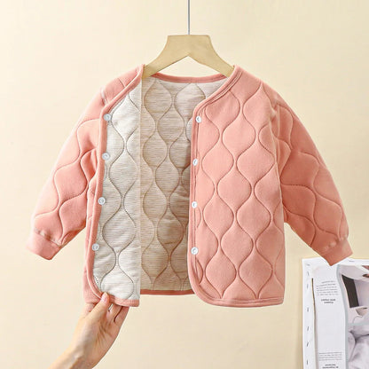 Kids Knit Single-Breasted Jacket – Casual Unisex Outerwear (Ages 3-6)