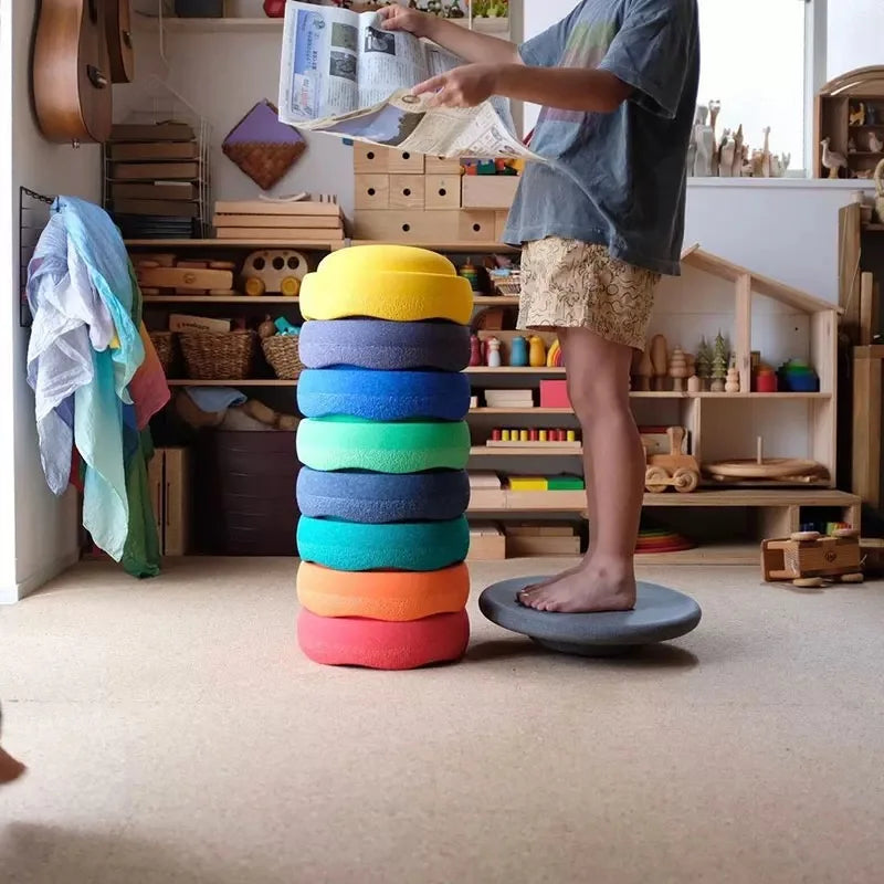 ensory stepping stones for kids, kids balance stepping stones, coordination training toy, motor skills development for toddlers, stepping stones for kids play, indoor and outdoor balance toy, agility training for children, preschool sensory play equipment, Montessori balance toy, interactive play for toddlers