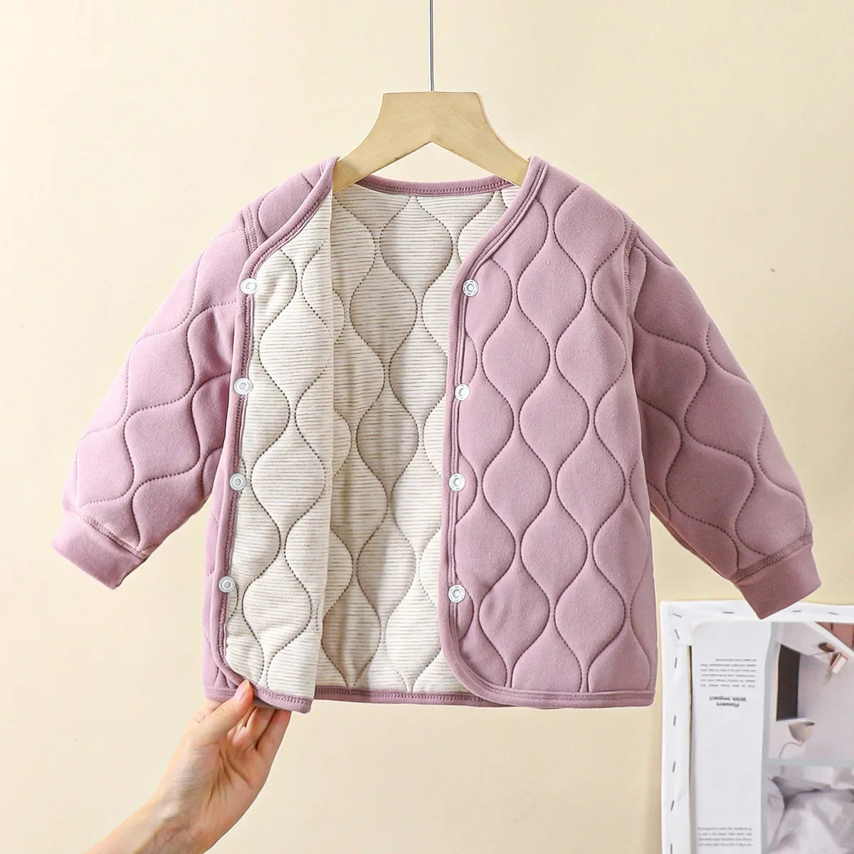 Kids Knit Single-Breasted Jacket – Casual Unisex Outerwear (Ages 3-6)