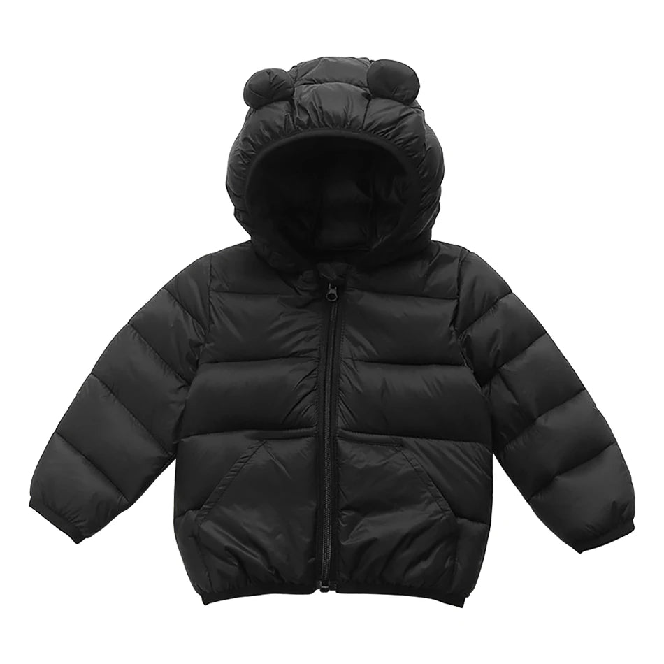 Kids Hooded Down Jacket – Autumn & Winter Unisex Coat (Ages 1-6)